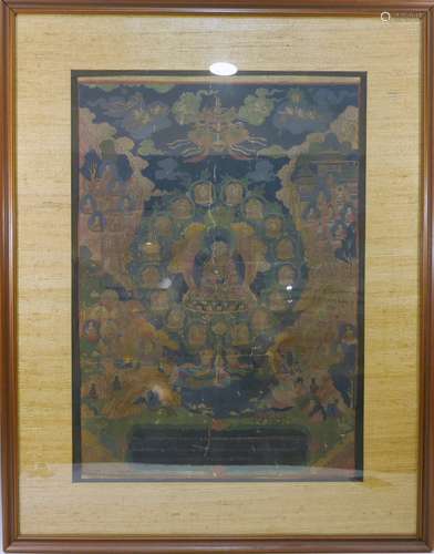 CHINESE TIBETAN ANTIQUE THANGKA - 18TH CENTURY OR EARLIER