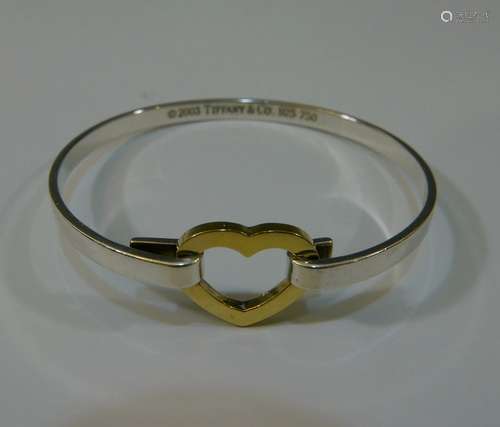 TIFFANY & CO 18K GOLD STERLING HEART BRACELET