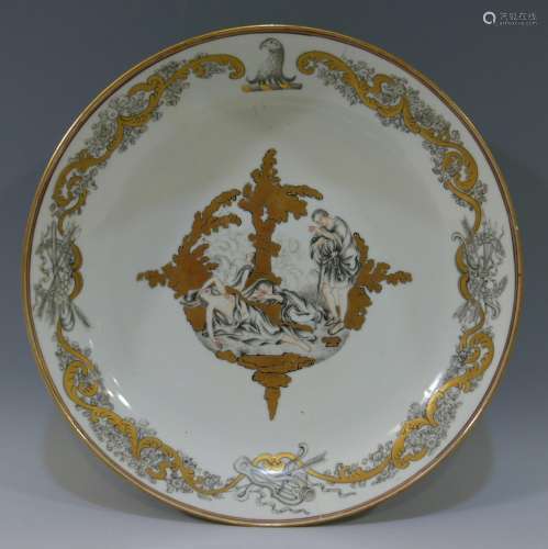 CHINESE ANTIQUE FAMILLE ROSE PORCELAIN PLATE - 18TH CENTURY