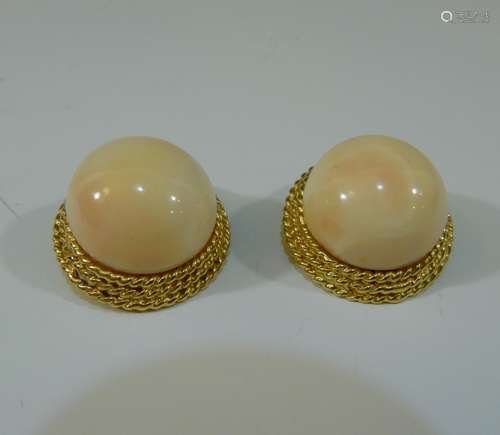 14K GOLD CORAL EARRINGS