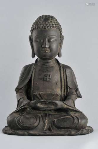Bronze Buddha. China. Ming period (1368-1644). Seated figure of Amida. 13