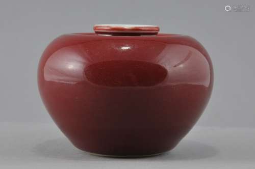 Porcelain water coupe. China. 20th century. Copper red glaze of deep colour. K'ang Hsi mark on the base. 4