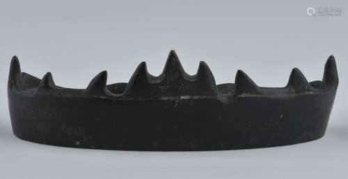 Bronze Brush Rest. China. Early 20th century. Mountain shaped. Ch'ien Lung mark. 5