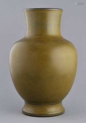 Porcelain vase. China. Yung Cheng mark and possibly of the period. Tea dust glaze.