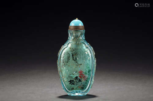 INSIDE PAINTED 'MOUNTAINS' SNUFF BOTTLE