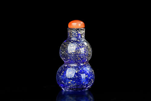 LAPIS LAZULI DOUBLE GOURD SNUFF BOTTLE