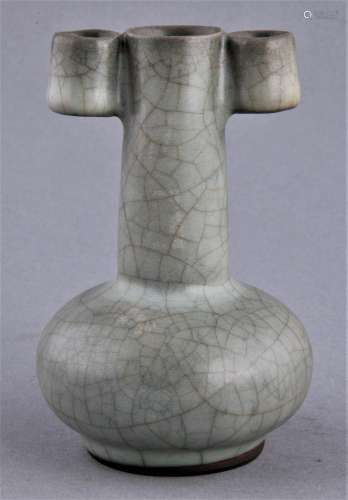 Porcelain vase. China. 20th century. Arrow vase form. Kuan style glaze. 4-3/4