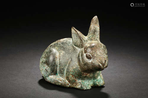 ARCHAIC BRONZE CAST RABBIT FIGURE