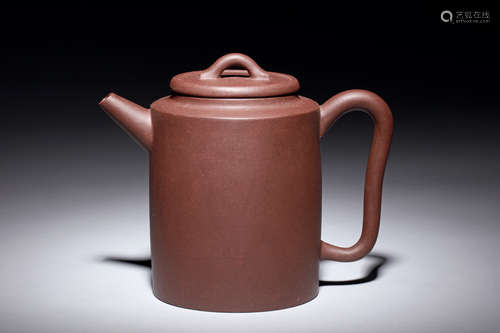 YIXING ZISHA CYLINDRICAL TEAPOT