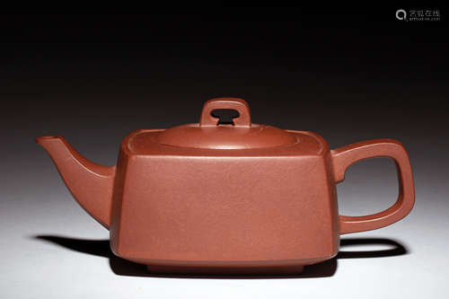 YIXING ZISHA SQUARE TEAPOT