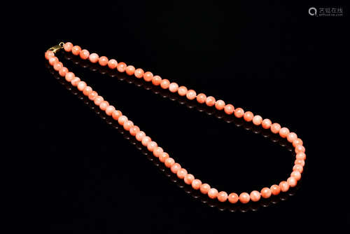 ORANGE RED CORAL BEADS NECKLACE