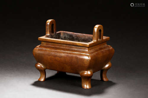 BRONZE CAST RECTANGULAR CENSER