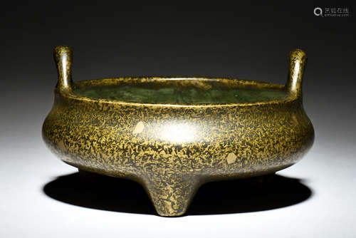 SPLASH GILT BRONZE TRIPOD CENSER