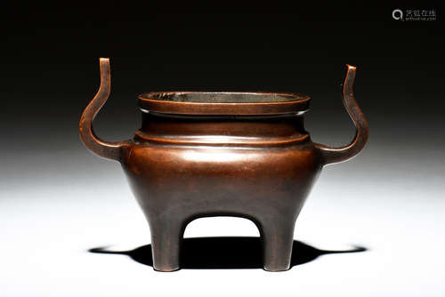 BRONZE CAST CENSER WITH HANDLES