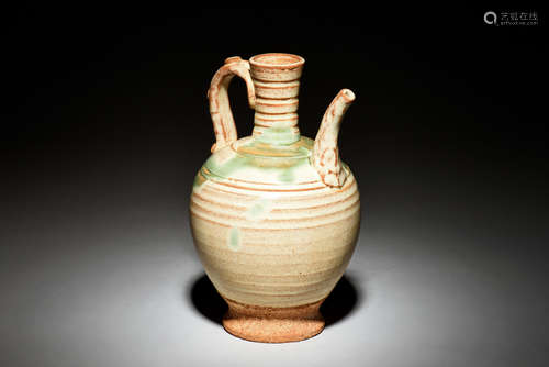 WHITE GLAZED WINE EWER