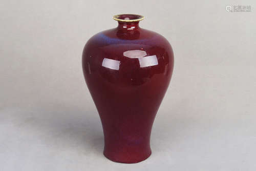 FLAMBE GLAZED VASE, MEIPING