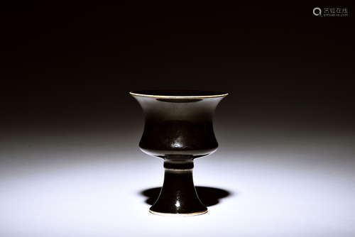 BLACK GLAZED STEM CUP