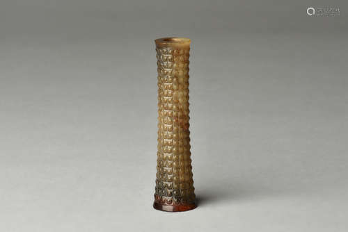 JADE CARVED TUBE ORNAMENT, LEIZI