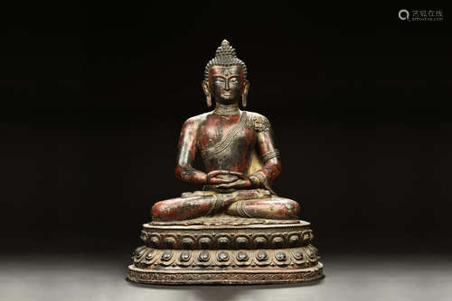 BRONZE CAST SHAKYAMUNI BUDDHA