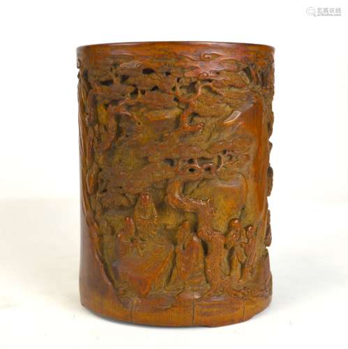 Sotheby's Fine Carved Bamboo Brush Pot