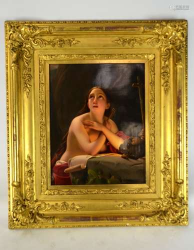 KPM  Framed Porcelain Plaque w. Nude Lady