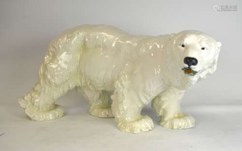 Large Rare Meissen White Bear Figure