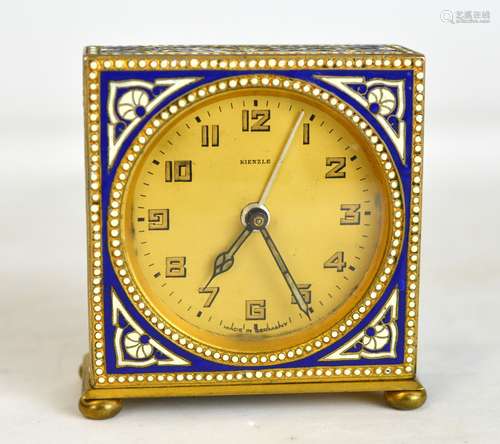 Germen Bronze Enamel Clock