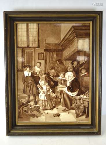 English Framed Porcelain Plaque