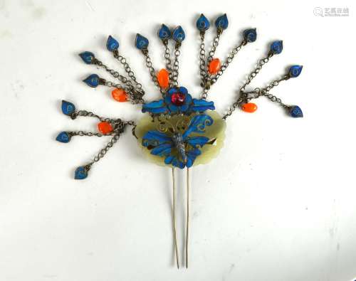 Chinese Kingfisher Feather Pin