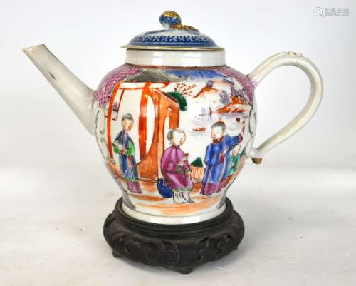 Chinese Rose Medallion Export Teapot