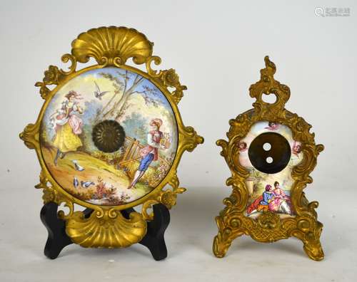 Vienese Enamel of Pcs Clock & Paperweight