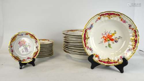 Set of KPM 11 Soup Plates & 12 Butter Plates