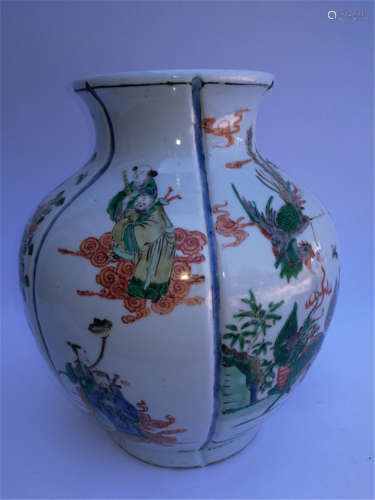 Fine Chinese Famille Porcelain Eight Immortals Jar