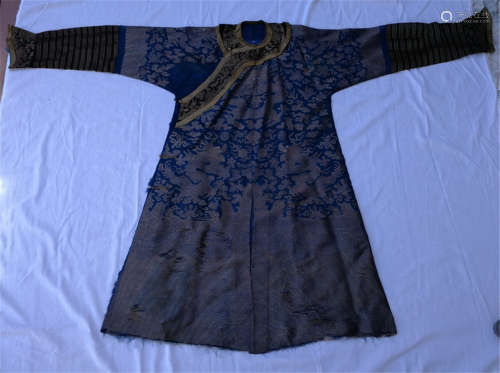Rare Qing Dynasty Chinese Blue Nasha Robe