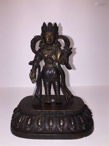 Qing Dynasty Chinese Palace Bronze Buddha Statu