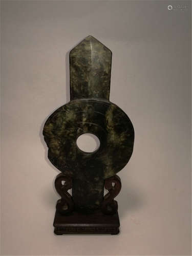 Qing Dynasty Imitation Ancient Jade Bi Ornament