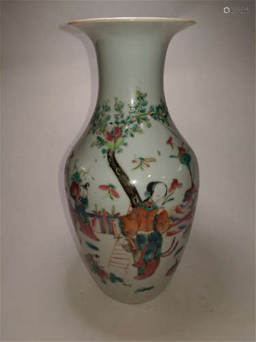 Chinese Famille Porcelain Vase TongZhiNianZhi Mark