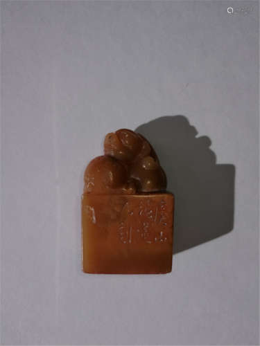 Chinese Shoushan Stone Carving Seal By Artist Zhao Guni