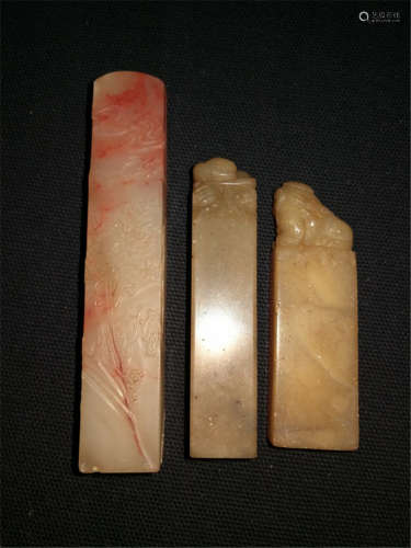 Three Old Chinese Shoushan Stone Seals