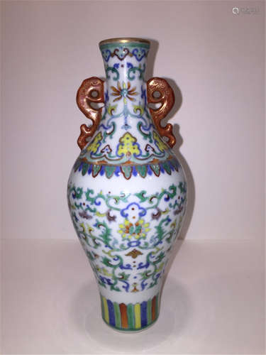 Chinese Porcelain Flower Bottle DaQingDaoGuangNianZhi