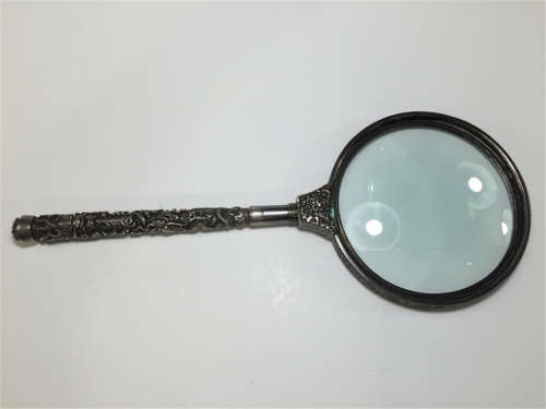 Huge Silver Magnifying Glass with Dragon Claws Handle