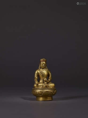 17-18世纪 札那巴札尔铜鎏金上师像