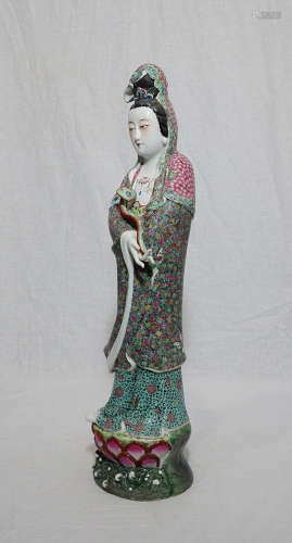 Chinese Famille Rose Porcelain Kwan-Yin Figure