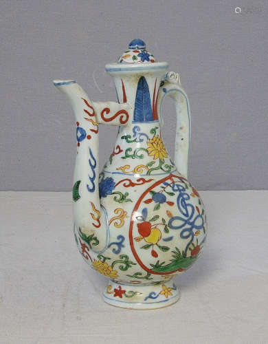 Chinese Dou-Cai Porcelain Teapot With Mark
