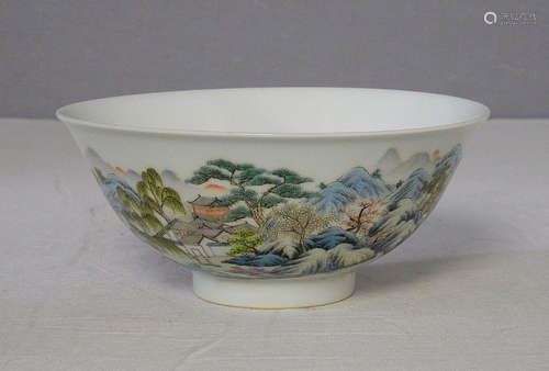 Chinese Famille Rose Porcelain Bowl With Mark