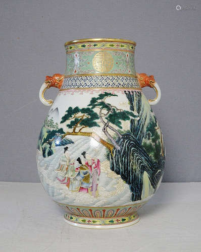 Chinese Famille Rose Porcelain Vase With Mark