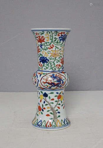 Chinese Dou-Cai Porcelain Vase With Mark