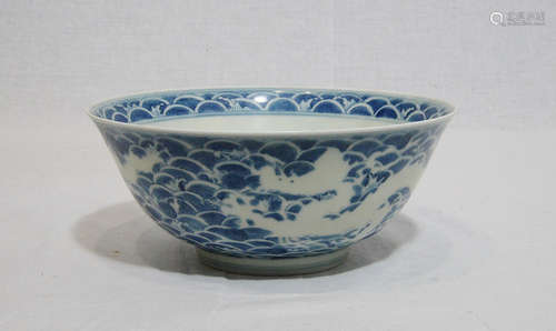 Chinese Blue and White Porcelain Bowl With Mark