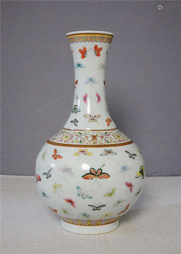 Chinese Famille Rose Porcelain Vase With Mark