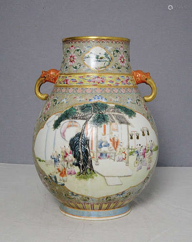 Chinese Famille Rose Porcelain Vase With Mark